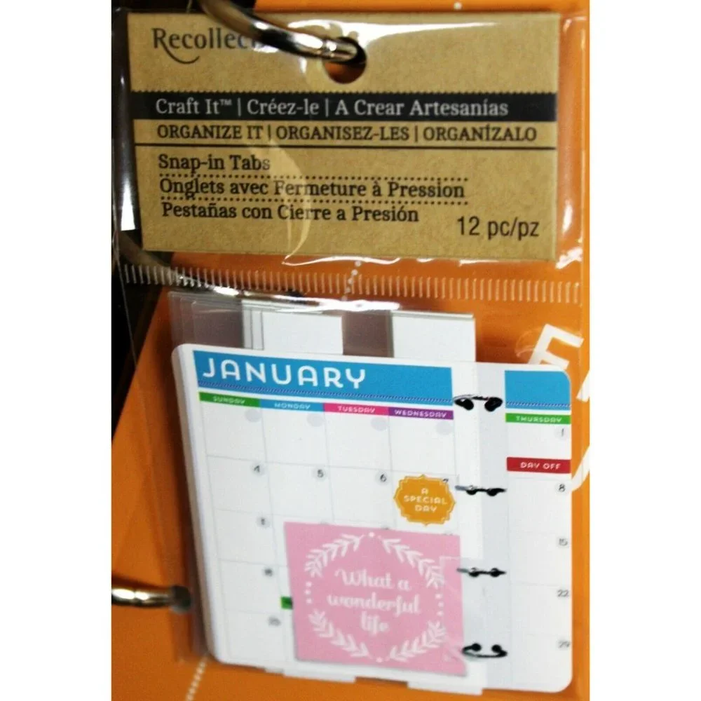 Recollections Fitness and Nutrition Planner Rainbow Colored 4 Ring Calendar Note